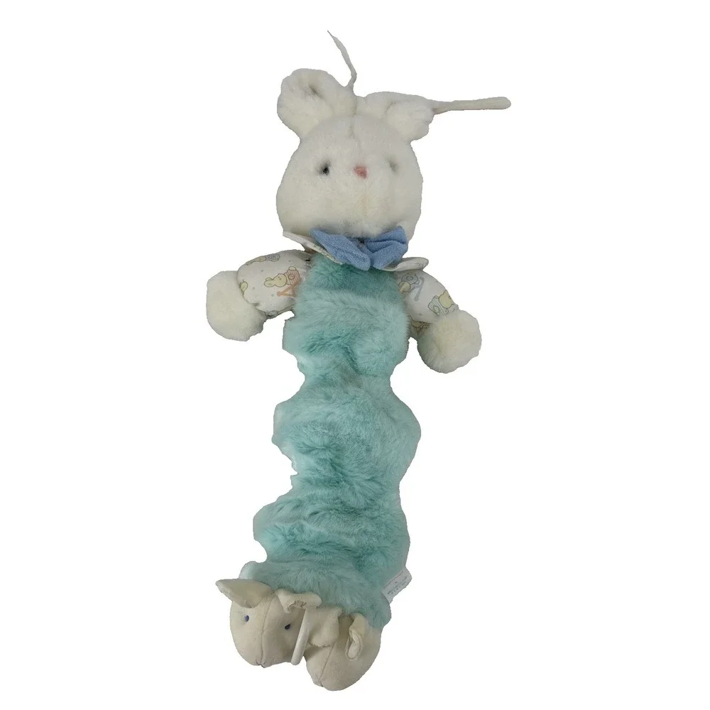 Vintage‎ Carters Prestige Bunny Plush Musical Pull Toy Pastel Blue WORKS!